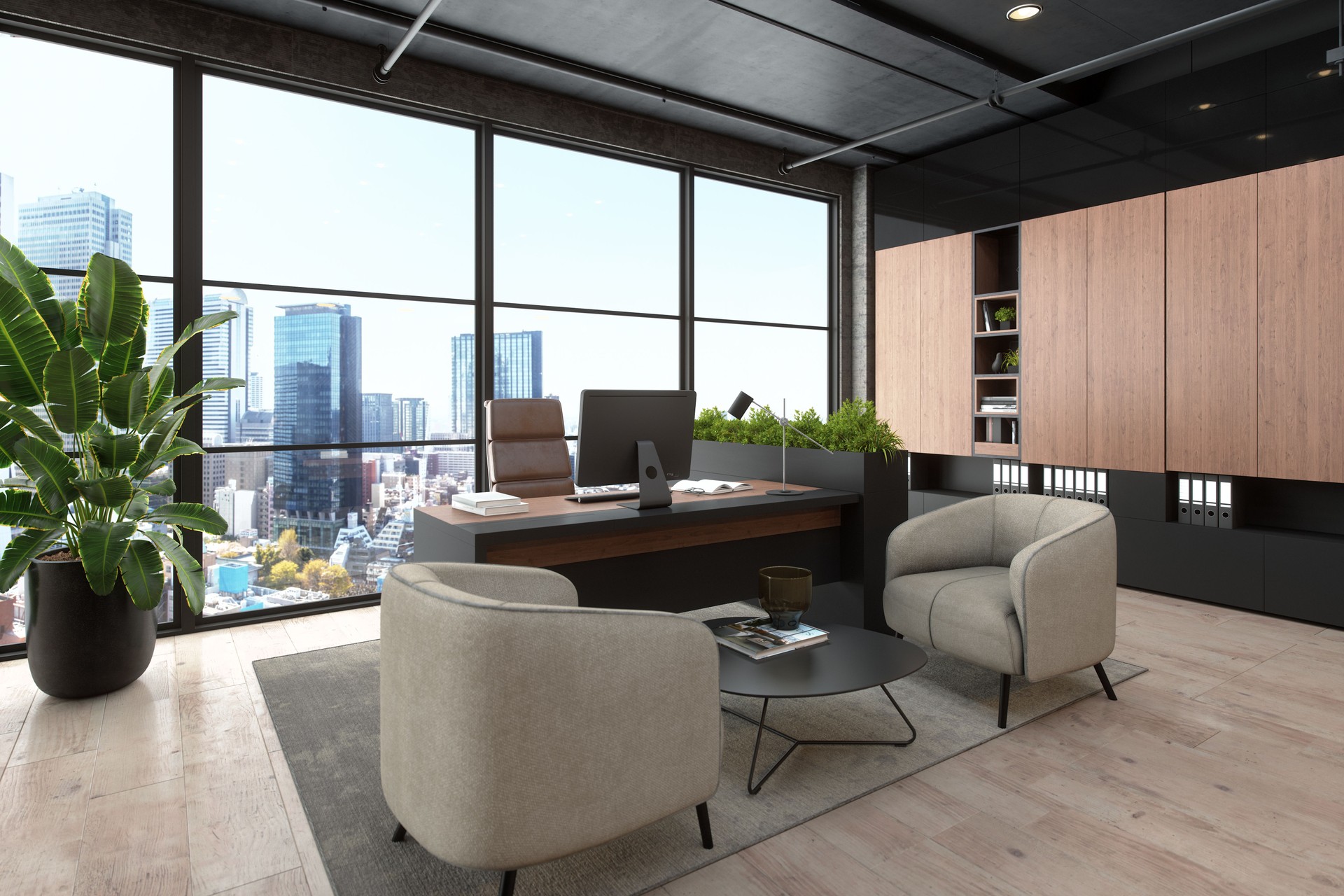 Modern Office Space with City View